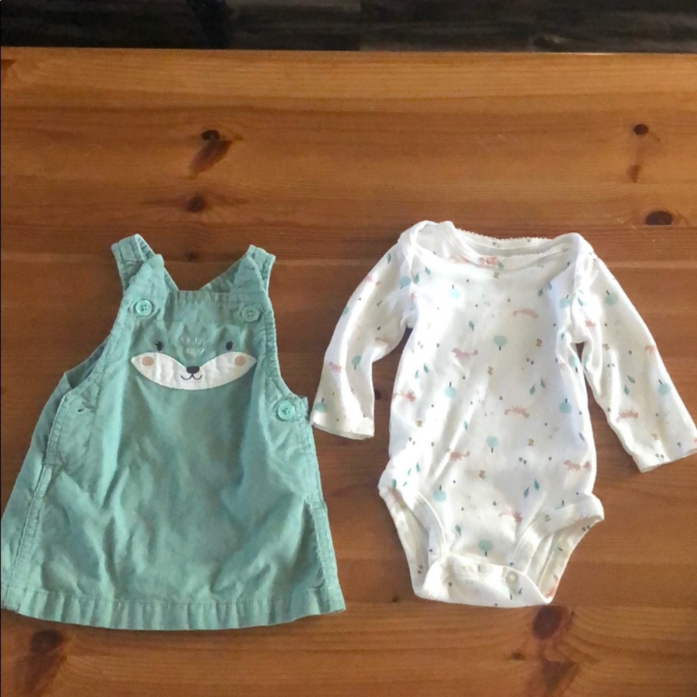 Fox overall and onesie